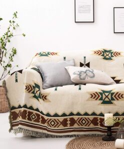 PHNAM Throw Blanket with Fringe for Couch Bed Soft Decorative Cozy Woven Knit Warm Bed Throws Reversible for Chair, Sofa, Living Room, Bedroom (51x63 inches)(B) 21 817nmAUTyyL