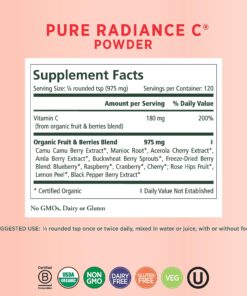 PURE SYNERGY Pure Radiance C | Organic Vitamin C Powder | 100% Natural, Whole Food, Non-GMO Supplement with Camu Camu Extract | For Immune and Collagen Support (4 oz Powder) 13 817nuoRQyxL