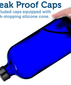 Empty Blue Glass Spray Bottles (2 Pack) - BPA Free - Large 16 oz Refillable Bottle for Plants, Pets, Essential Oils, Cleaning Products - Black Trigger Sprayer w/Mist and Stream Settings 19 817nvQtcQHL