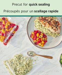 FoodSaver 1-Gallon Precut Vacuum Seal Bags with BPA-Free Multilayer Construction for Food Preservation & Sous Vide, 13 Count - FSFSBF0316-000,Clear 9 817oo516GTL