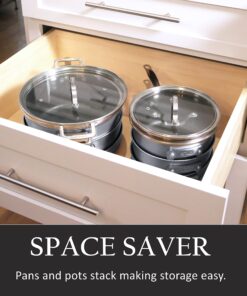 Alternative view of Granitestone Original 16 Pieces Set Includes 10 Pieces Stack Master Triple Layer Nonstick Dishwasher Oven Safe Cookware 6pcs Nutriblade Knife HighGrade Professional Chef Stainless Steel Kitchen Knives