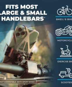 Alternative view of Roam Bike Phone Mount - Motorcycle Phone Mount- 360° Rotation with Universal Handlebar Fit for Bikes, Motorcycles, Scooters, Strollers - Mount Compatible w/All iPhone & Android Phones 4.5" to 6.7" Matte Black