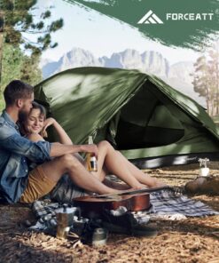 Forceatt Tent for 2 and 3 Person is Waterproof and Windproof, Camping Tent for 3 to 4 Seasons,Lightweight Aluminum Pole Backpacking Tent Can be Set Up Quickly,Great for Hiking 2-Person-Dark green 2 Person 19 817rAuvp6NL