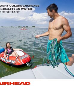Airhead 2 Section Tow Rope | 1-4 Rider Towable Tube Rope, Dual Sections, 4,150lb Break Strength, 50 ft and 60 ft Options, Rope Keeper Included 16 817rfOzCOIL