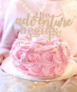 Ella Celebration The Adventure Begins Wooden Wedding Cake Topper, IMPROVED Arrow Rustic Wood Decoration 8 Inch Width (Adventure Begins) 19 817tClDhV4L