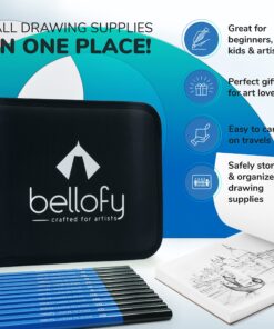 Bellofy 33 pack Drawing Kit with 100 Sheets Pad | Drawing Kit for Adults comes with Sketch Supplies for Kids, Beginners & Artists | Drawing Set contains Sketching Pencils, & more drawing stuff 25 817tab5ARPL 2
