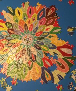 Bgraamiens Puzzle-Blooming Color-1000 Pieces Gradient Puzzle Color Challenge Blue Board Round Jigsaw Puzzles 46 817tx00diIL