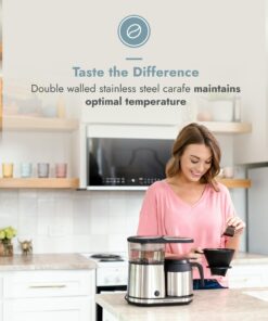 Bonavita 5 Cup Drip Coffee Maker Machine, One-Touch Pour Over Brewing w/Double Wall Thermal Carafe, SCA Certified, 1100 Watt, BPA Free, Dishwasher Safe, Stainless Steel, BV1500TS 25 817vS8LzYCL