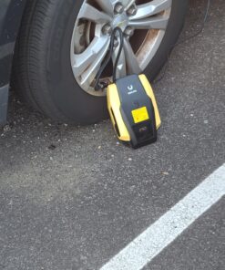 VacLife Portable Air Compressor - Air Pump for Car Tires (up to 50 PSI), 12V DC Tire Pump for Bikes (up to 150 PSI) w/ LED Light, Digital Pressure Gauge, Model: ATJ-1166, Yellow (VL701) Large 52 817xpwN5i9L