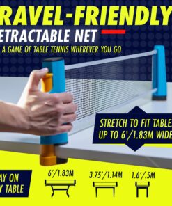 NIBIRU SPORT Ping Pong Paddles Set - Professional Table Tennis Rackets and Balls, Retractable Net with Posts and Storage Case - Pingpong Paddle and Game Table Accessories 2 Paddles+4 Balls+Net 12 817y8o2MUdL