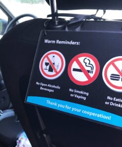 Alternative view of AS PRO (Set of 2) Headrest Rider Reminder Decal Sign Rideshare Car Display Cards
