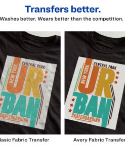 Alternative view of Avery Printable T-Shirt Transfers, For Use on Dark Fabrics, Inkjet Printers, 5 Paper Transfers (3279) 8.5"x11" 5 transfers White