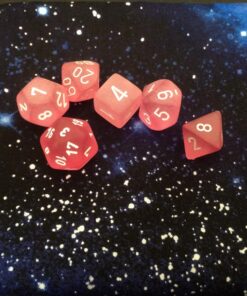 Chessex Polyhedral 7 Die Frosted Dice Set Pink with White 7 818 p5WhkeL