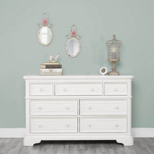 Evolur Signature Westbury/Belle Double Dresser, 58x32x49.8 Inch (Pack of 1), White