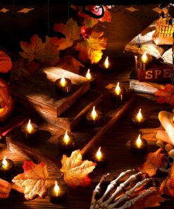 Retisee 100 Pcs Halloween Tea Light Flameless LED Candle Lights Bulk Battery Operated Votive Flickering Led Candles for Halloween Party, Fall Home Decor (Black,1.4'' x 1.4'' x 1.6'') 1.4'' x 1.4'' x 1.6'' Black 11 8181E214izL