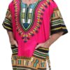 RaanPahMuang Unisex African Bright Dashiki Cotton Shirt Variety Colors X-Small Deep Pink 7 8181e38n7vL