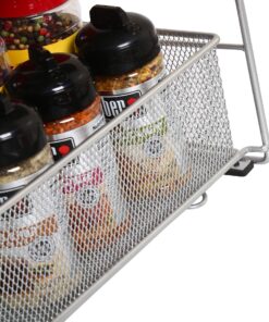 YBM Home Silver 2 Tier Mesh Sliding Spice and Sauces Basket Cabinet Organizer Drawer 2304 1 12 8181h9RZyNL