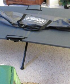 Coleman Pack-Away Camping Cot with Removable Side Table, Extra Wide Cot Fits Adults up to 6ft 6in or 300lbs, Carry Bag Included Grey 40 8181tRbTHjL