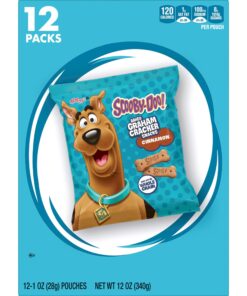 Kellogg's SCOOBY-DOO, Baked Graham Cracker Sticks, Lunch Snacks, Snack Crackers, Cinnamon, 12oz Box (12 Pouches) 1 Ounce (Pack of 12) 18 8181uc0qt6L