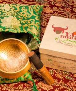 Tibetan Singing Bowl Set By YAK THERAPY- Hand Crafted Meditation, Chakra Healing Peace and Mindfulness Bowl with Mallet, Silk Cushion & Bag, 4.5 inch Bowl Made in Nepal includes Gift Ebook by Email 28 8182l8tmnML