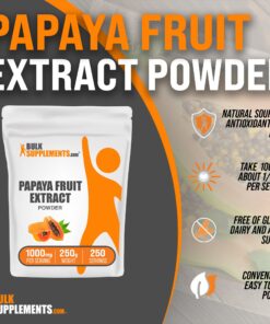 BULKSUPPLEMENTS.COM Papaya Fruit Extract Powder - from Carica Papaya, Papaya Extract - for Digestive & Skin Support, Papaya Powder - 1000mg per Serving, 250g (8.8 oz), Pack of 1 8.81 Ounce (Pack of 1) 9 818395VSJWL