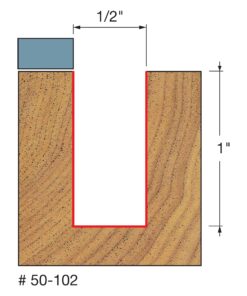 Alternative view of Freud 50-102: 1/2" (Dia.) Top Bearing Flush Trim Bit,Red 1/2-Inch Top Bearing Flush Trim Bit