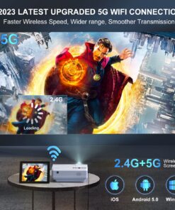 Projector with WiFi and Bluetooth, 5G WiFi Native 1080P 10000L 4K Supported, FUDONI Portable Outdoor Projector with Screen for Home Theater, Compatible with HDMI/USB/PC/TV Box/iOS and Android Phone 18 8185VKxYnL