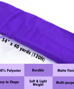 Craft And Party, Purple Fabric Tulle Roll 54 Inch by 40 Yards (120 ft) Fabric Tulle Bolt for DIY Tutu Skirt, Wedding and Decoration (Purple) 54" x 40 yards 11 81894FEB9qL