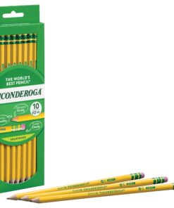 Ticonderoga Wood-Cased Pencils, Pre-Sharpened, 2 HB Soft, Yellow, 10 Count 11 8189gzkHGAL