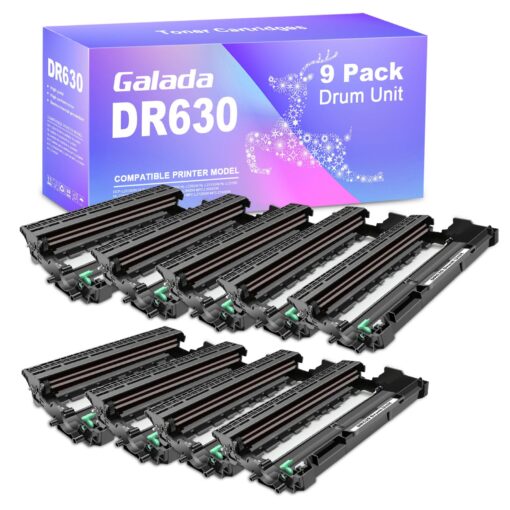 GALADA Compatible DR630 ( Drum Unit Only ) Replacement for Brother DR630 DR-630 for HL-L2300D HL-2380DW DCP-L2540DW MFC-L2720DW MFC-2740DW Printer ( Black, 9 Pack )