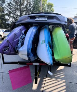 ECOTRIC Truck Bed Extender Pickup Truck Bed Hitch Mount Extension Rack SUV Lumber Ladder Canoe Boat Kayak Long Pipes w/Flag 750lbs Capacity 35 818A6u3RhzL