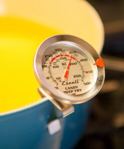 Escali AHC1 Stainless Steel Deep Frying and Candy Thermometer with Pot Clip, 5-Inch Probe with Candy Temperature Zones, NSF Certified Short Probe 10 818AOubXRIL