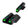 TRUGLO TFO Tritium & Fiber-Optic Handgun Sight Set | Durable Snag-Resistant Front & Rear Bright Night Sights, Compatible with Ruger LC9 / 9S / 380 Handguns One Size Green Front / Green Rear 20 818DadhbwVL