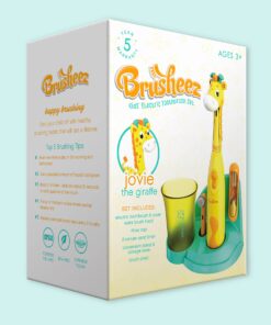 Brusheez® Kids’ Electric Toothbrush Set - Safe & Effective for Ages 3+ - Parent Tested & Approved with Gentle Bristles, 2 Brush Heads, Rinse Cup, 2-Minute Timer, & Storage Base (Jovie The Giraffe) Jovie the Giraffe 27 818EQPywzKL
