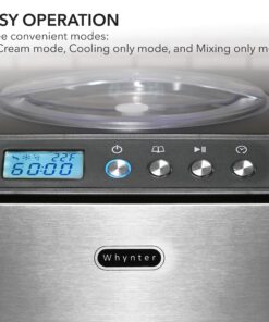 Whynter ICM-201SB Upright Automatic Ice Cream Maker with Built-in Compressor, no pre-freezing, LCD Digital Display, 2.1 Quart Capacity, Black Gray 24 818FeL7KWvL