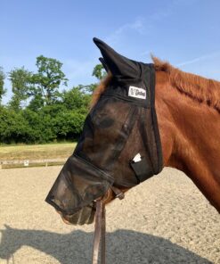Cashel Quiet Ride Horse Fly Mask with Long Nose and Ears, Black, Horse 12 818GkKq58FL