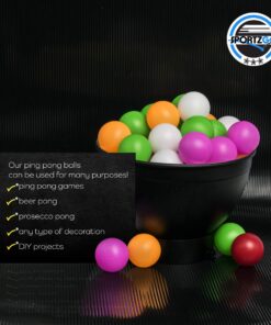 SportzGo Beer Pong Plastic Balls Bulk - 144 Pack of Washable Balls for Beer Olympics Drinking Games Table Tenis Carnival Beer Pool Games Ball 38 mm Party Decorations Indoor & Outdoor Assorted 11 818HDTWZL1L