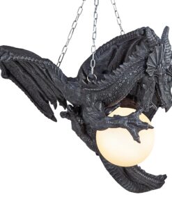 Design Toscano Nights Fury Dragon Gothic Decor Hanging Light Fixture, 21 Inch, Greystone 18 818Hi7lPd9L