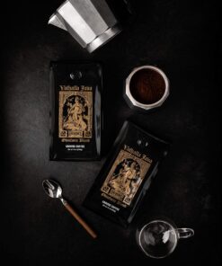 Death Wish Coffee Valhalla Java Odinforce Blend - Ground Dark Roast - Extra Kick of Caffeine- Arabica & Robusta Coffee Beans - Dark Roast Coffee - 2 Bags (12oz.) 20 818IGtdsnHL