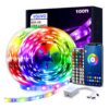 VOLIVO 100ft RGB Led Strip Lights, Color Changing Led Light Strips Kit with 44 Keys IR Remote Control, Led Lights for Bedroom, Room, Home Decoration Ultra Long RGB 5050 Led Strips 100 ft 75 818IVDLPM3L