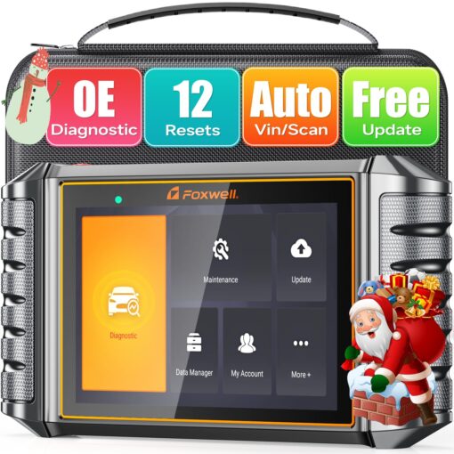 2023 FOXWELL NT726 OBD2 Scanner All System 12 Services Car Diagnostic Scanner Lifetime Free Update Car Scanner ABS Bleeding/Oil/EPB/SAS/D-P-F Regen/TPMS/Throttle Reset Code Reader, Android 9.0