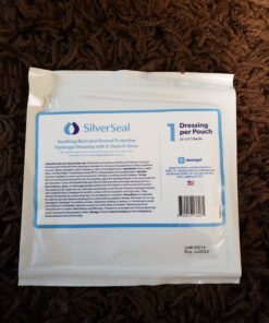 SilverSeal Burn and Wound Dressing | Hydrogel Pads with X-Static Silver | Soothing, Moist & Protective | Burns, Cuts & Wounds | 4 Sterile Dressings 4"x4" Patch (4 Count) 69 818Iusu0xJL