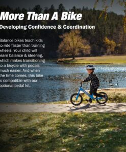 Strider 14x - Balance Bike for Kids 3 to 7 Years - Includes Custom Grips, Padded Seat, Performance Footrest & All-Purpose Tires - Easy Assembly & Adjustments Awesome Blue 15 818J8c76gJL