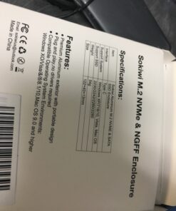 Sokiwi M.2 NVMe SATA SSD Enclosure Adapter Tool-Free, USB 3.2 Gen2 10Gbps External NVMe to USB PCI-E 6Gbps SATA M-Key/B+M Key, NVMe Reader Support UASP Trim for SSDs 2230/2242/2260/2280 SKUD0501-US 39 818OC8 RYRL 1