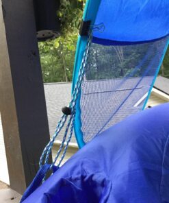 SwimWays Spring Float Recliner with Removable Canopy - Swim Lounger for Pool or Lake, Blue Dark Blue / Light Blue 31 818OFGa nLL