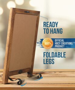 HBCY Creations Rustic Torched Wood Tabletop Chalkboard with Legs/Vintage Wedding Table Sign/Small Kitchen Countertop Memo Board/Antique Wooden Frame (9.5” x 14” Inches) (Torched Brown) 2- Torched Brown 9.5" x 14" 24 818Oq61X9JL