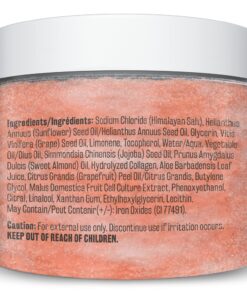 Himalayan Salt Scrub Face Foot & Body Exfoliator Infused with Collagen and Stem Cell Natural Exfoliating Salt Body Scrub for Toning Cellulite Skin Care by M3 Naturals 12 Ounce (Pack of 1) 27 818OsTs9mL 1