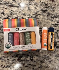 Cliganic USDA Organic Lip Balm Set - 6 Flavors - 100% Natural Moisturizer for Cracked & Dry Lips Variety 6 Count (Pack of 1) 44 818P1p2AgCL