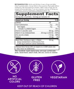 Nature's Way Sambucus Elderberry Immune Gummies, Daily Immune Support for Kids and Adults*, with Vitamin C, Vitamin D3, Zinc, Gluten Free, Vegetarian, 60 Gummies (Packaging May Vary) 60 Count (Pack of 1) Elderberry Gummies, 60ct 26 818SSS6ZDtL 1
