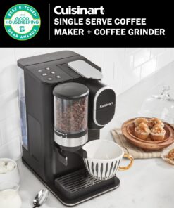 Cuisinart Single Serve Coffee Maker + Coffee Grinder, 48-Ounce Removable Reservoir, Black, DGB-2 Burr Grind & Brew 24 818UROqyvjL
